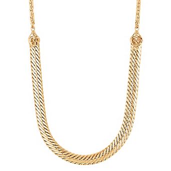 1928 Gold Tone Fancy Swag Chain Necklace