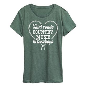 Women's Dirt Roads Country Music Cowboys Graphic Tee
