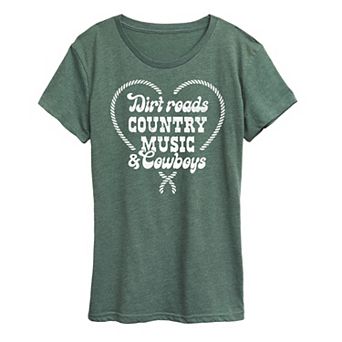 Women's Dirt Roads Country Music Cowboys Graphic Tee