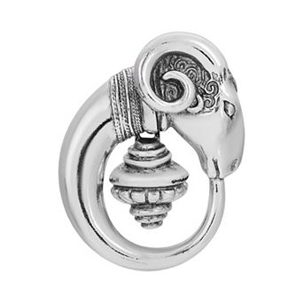 1928 Silver Tone Ram Head Pin