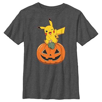 Boys Pokemon Pikachu Sitting On Pumpkin Graphic Tee