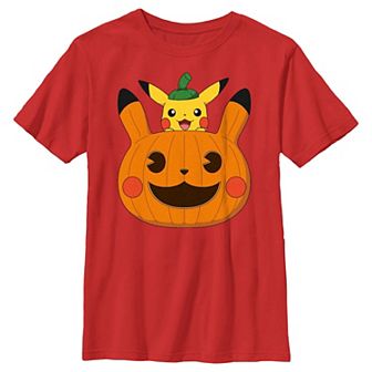 Boys Pokemon Pikachu Jack O' Lantern Graphic Tee