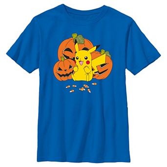 Boys Pokemon Pikachu Excited About Candy Corn Graphic Tee