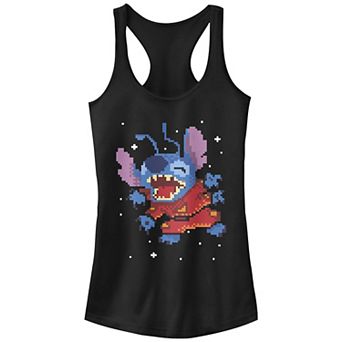 Disney's Lilo & Stitch Pixeled Stitch Racerback Graphic Tank Top