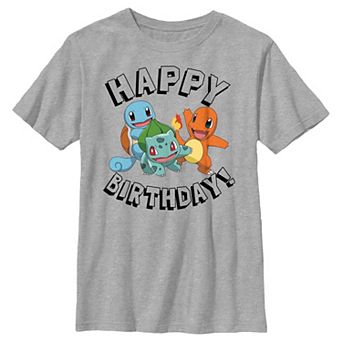 Boys Pokemon Happy Birthday Starters Graphic Tee