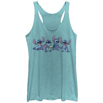 Disney's Lilo & Stitch Four In Line Stitch Tri-Blend Racerback Graphic Tank Top