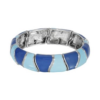 1928 Two Color Enamel Stretch Bracelet