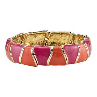 1928 Two Color Enamel Stretch Bracelet