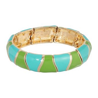 1928 Two Color Enamel Stretch Bracelet