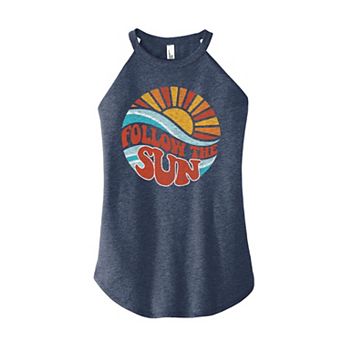 Juniors' Follow The Sun High Neck Tank Top