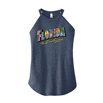 Juniors' Florida Postcard High Neck Tank Top