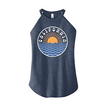 Juniors' California Sun Waves High Neck Tank Top