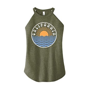 Juniors' California Sun Waves High Neck Tank Top