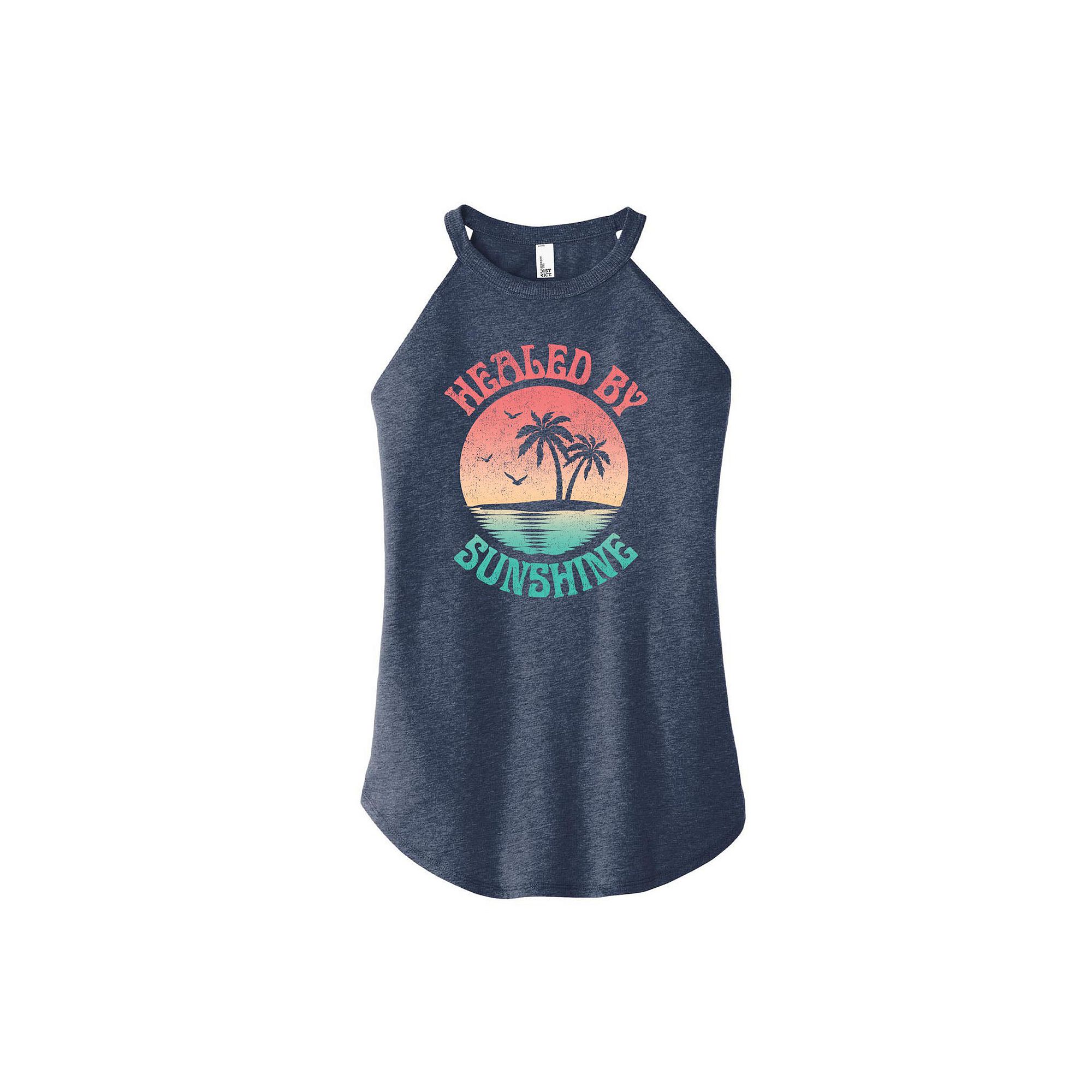 Juniors Healed By Sunshine High Neck Tank Top, Girls, Size: Small, Grey B