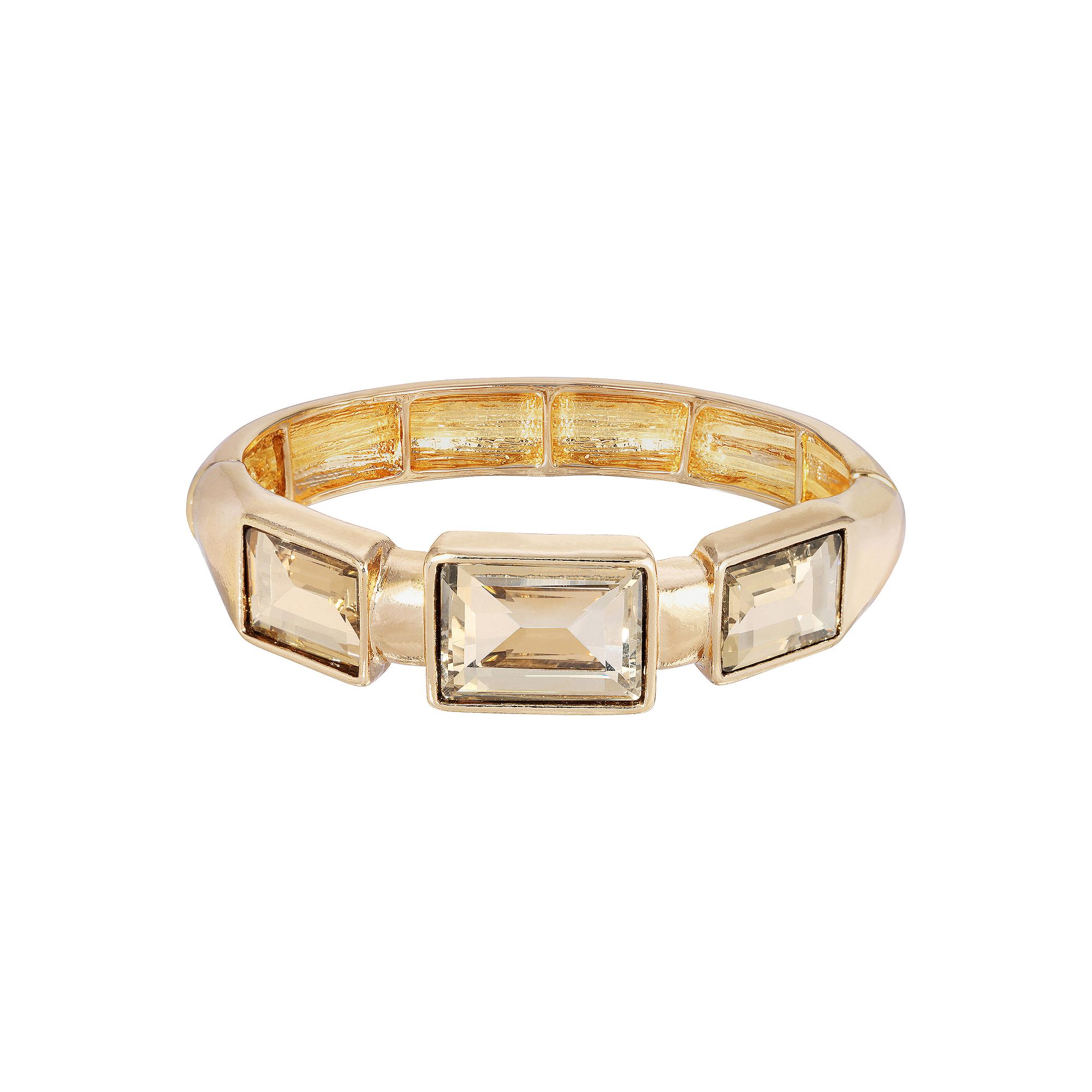 1928 Gold Tone Topaz Color Stretch Bracelet, Womens, Beige