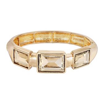 1928 Gold Tone Topaz Color Stretch Bracelet
