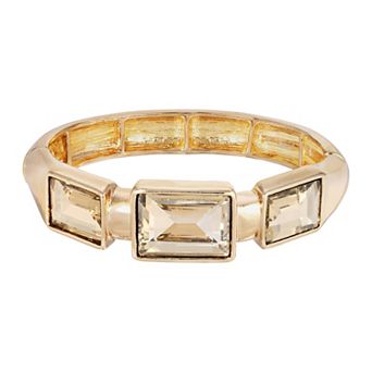1928 Gold Tone Topaz Color Stretch Bracelet