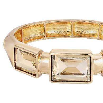 1928 Gold Tone Topaz Color Stretch Bracelet