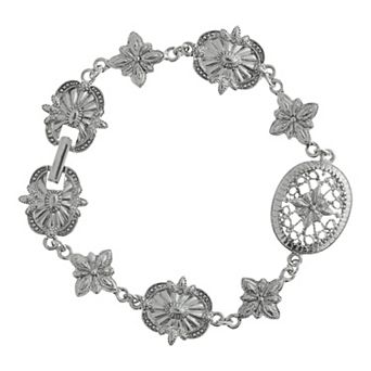 1928 Silver Tone Tailored Link Bracelet