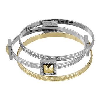 1928 Two Tone 3 pc Bangle Set