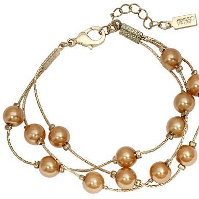 1928 3-Row Glass Bead Illusion Bracelet