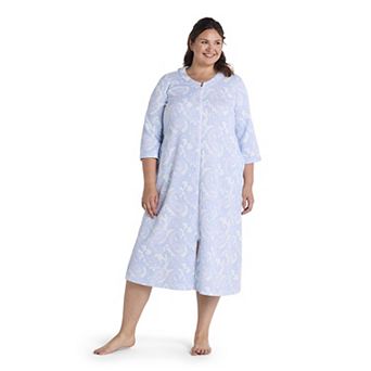 Plus Size Miss Elaine Essentials Quilt-In-Knit Long Robe