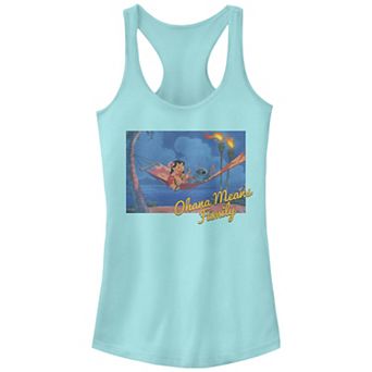 Disney's Lilo & Stitch Ohana Means Family Scene Racerback Graphic Tank Top
