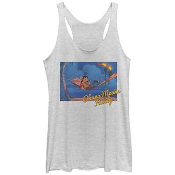 Disney's Lilo & Stitch Ohana Means Family Scene Tri-Blend Racerback Graphic Tank Top