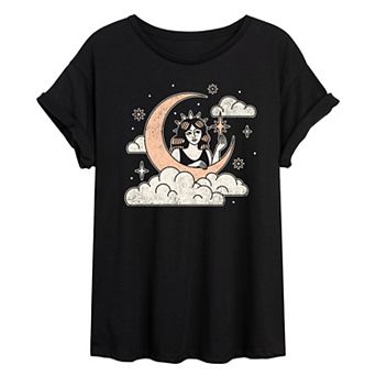 Juniors' Celestial Woman Oversized Tee