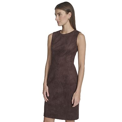 Women's Andrew Marc Sleeveless Suede Sheath Dress