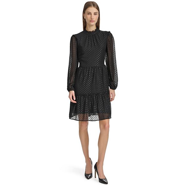 Women s Harper Rose Long Sleeve Ruched Neck Ruffle Dress