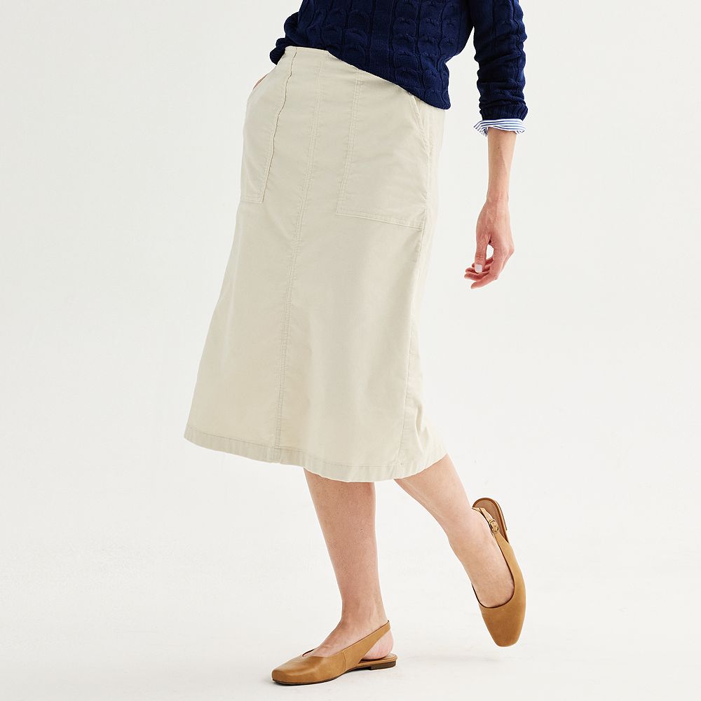 Women s Croft Barrow Corduroy Structured Midi Skirt