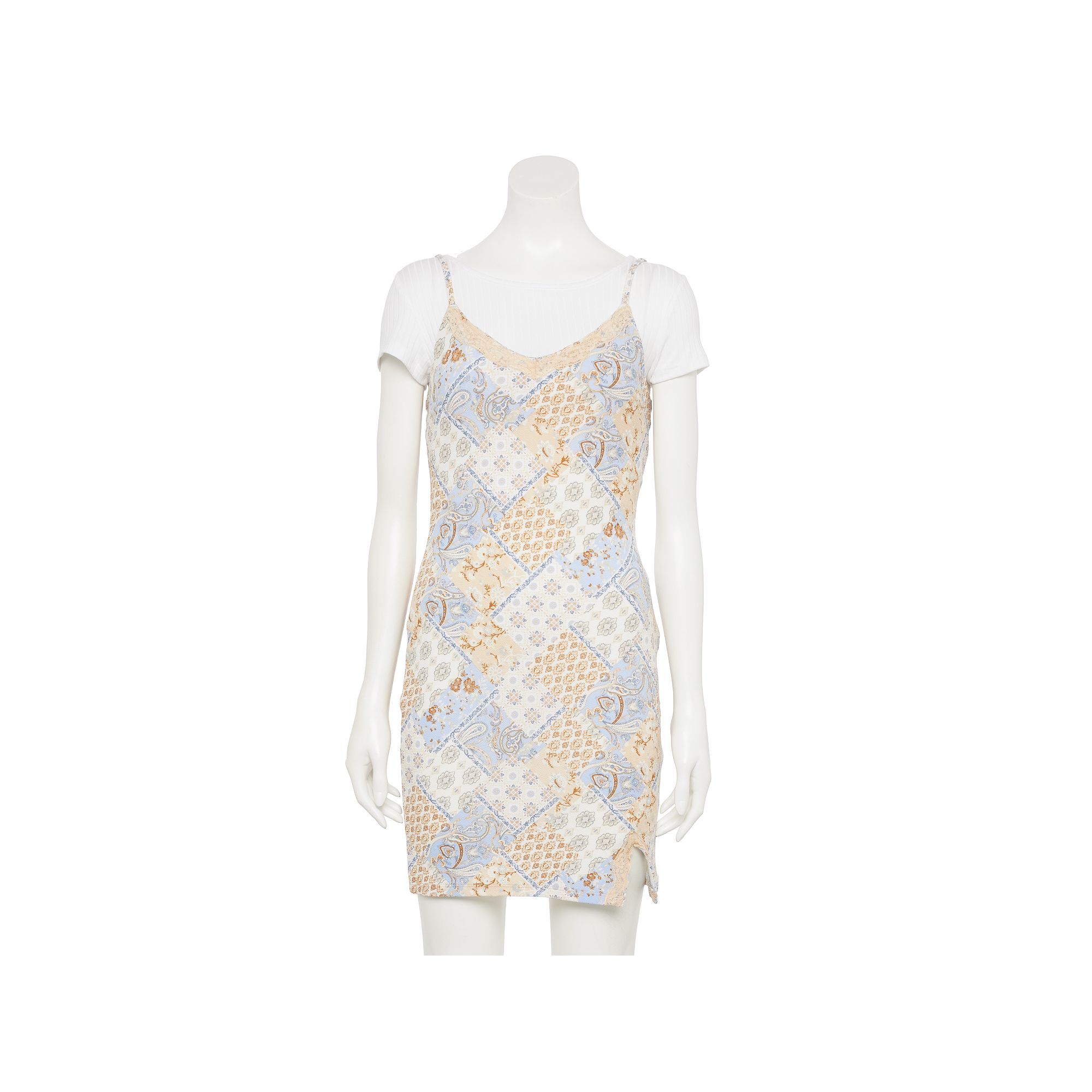 Juniors Almost Famous Cami Mini Dress with Scoop Neck Top 2-Piece Set, Gir