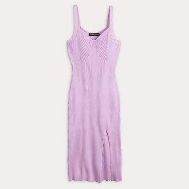 Juniors' Almost Famous Ribbed Sweetheart Neck Midi Cami Dress