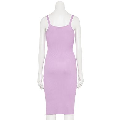 Juniors' Almost Famous Ribbed Sweetheart Neck Midi Cami Dress
