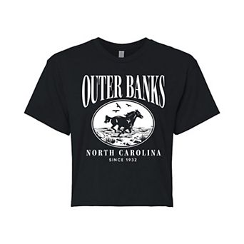 Juniors' Outer Banks Cropped Graphic Tee
