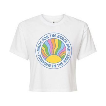 Juniors' Made For The Beach Cropped Graphic Tee