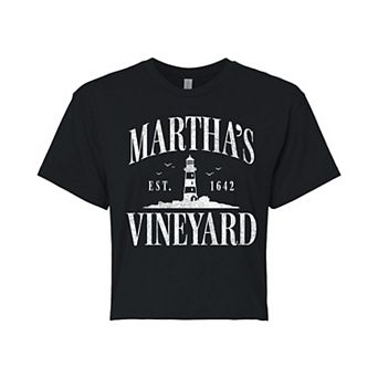 Juniors' Martha's Vineyard Cropped Graphic Tee
