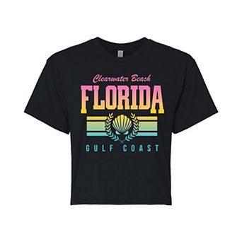 Juniors' Clearwater Beach Cropped Graphic Tee