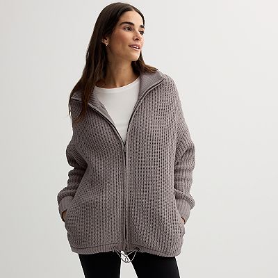 Chenille zip up sweater 2025