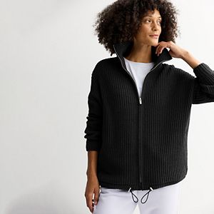 Women's FLX Chunky Quarter Zip Boucle Sweater