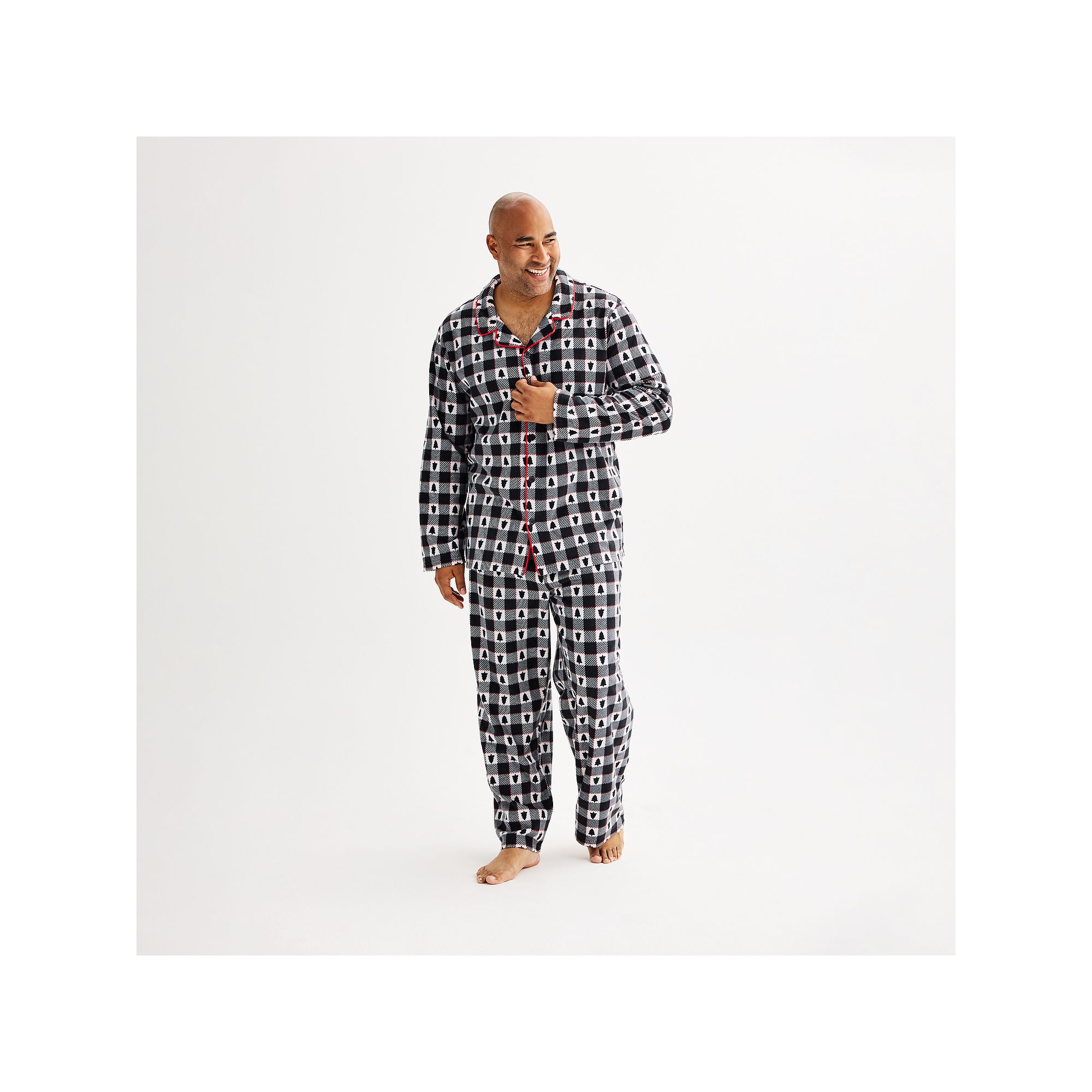Big & Tall Jammies For Your Families® Fa La La Plaid Notch Pajama Top & Pa