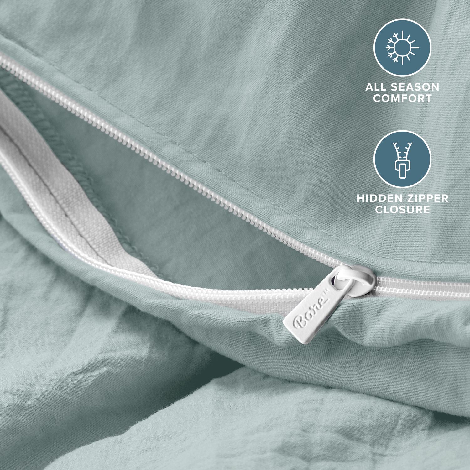 thumbnail image 2 of Bare Home Washed Duvet Cover & Sham Set – Ultra-Soft Microfiber – Hypoallergenic 2 of 4