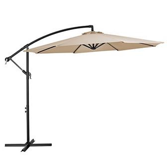 10ft Steel Crank Lift Hanging Offset Cantilever Umbrella