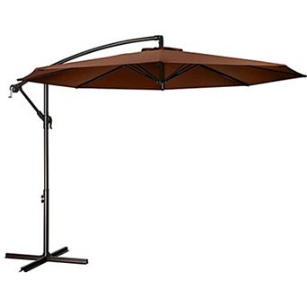 10ft Steel Crank Lift Hanging Offset Cantilever Umbrella