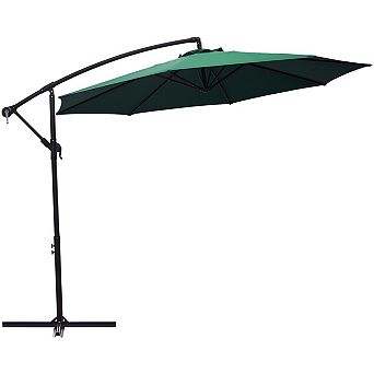 10ft Steel Crank Lift Hanging Offset Cantilever Umbrella