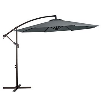 10ft Steel Crank Lift Hanging Offset Cantilever Umbrella