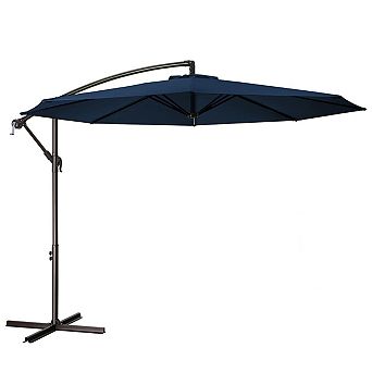 10ft Steel Crank Lift Hanging Offset Cantilever Umbrella