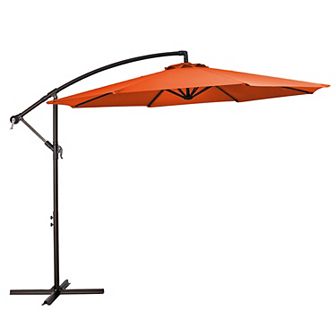10ft Steel Crank Lift Hanging Offset Cantilever Umbrella
