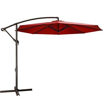 10ft Steel Crank Lift Hanging Offset Cantilever Umbrella